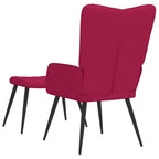 Relaxsessel mit Hocker Weinrot Samt