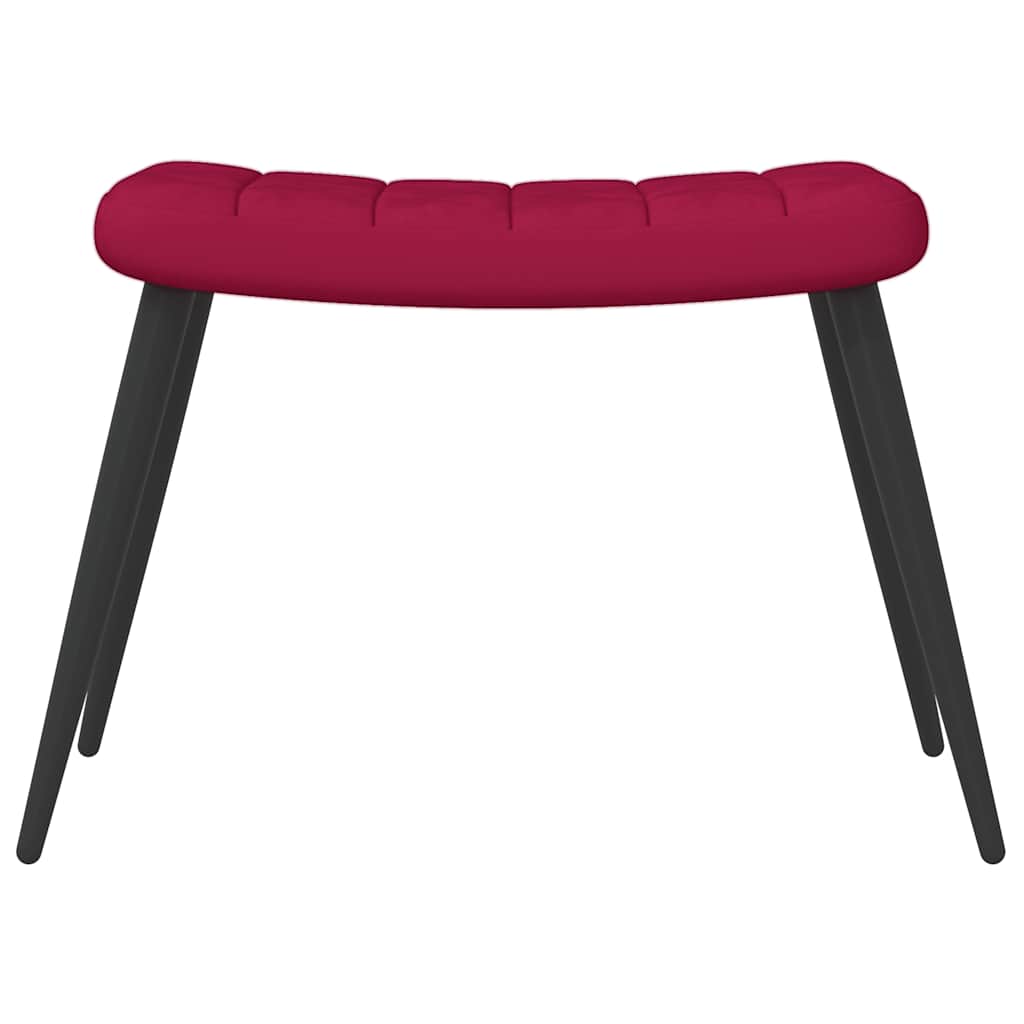 Relaxsessel mit Hocker Weinrot Samt