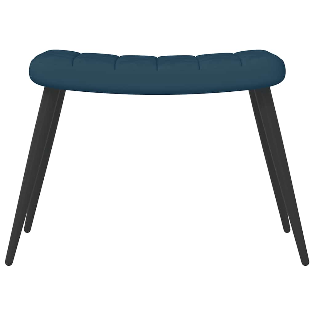 Relaxsessel mit Hocker Blau Samt
