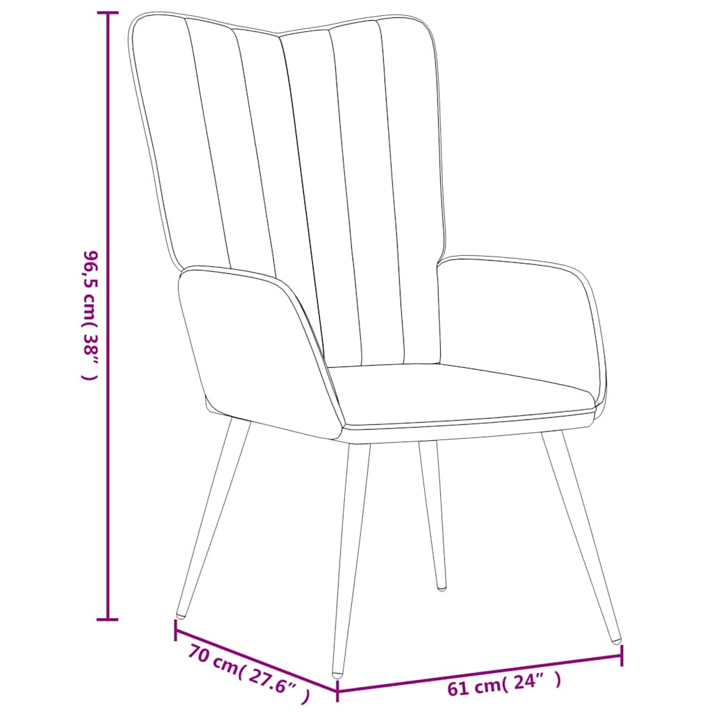 Relaxsessel mit Hocker Blau Samt