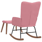 Schaukelstuhl mit Hocker Samt Rosa