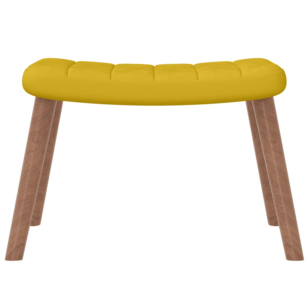 Schaukelstuhl mit Hocker Senfgelb Samt
