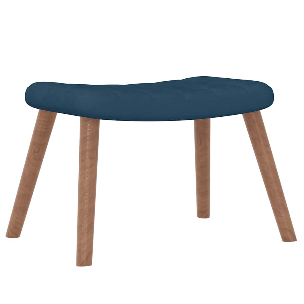 Schaukelstuhl mit Hocker Samt Blau
