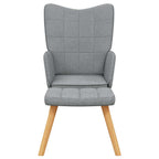 Relaxsessel mit Hocker Hellgrau Stoff