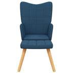 Relaxsessel mit Hocker Blau Stoff