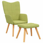 Relaxsessel mit Hocker Grün Stoff