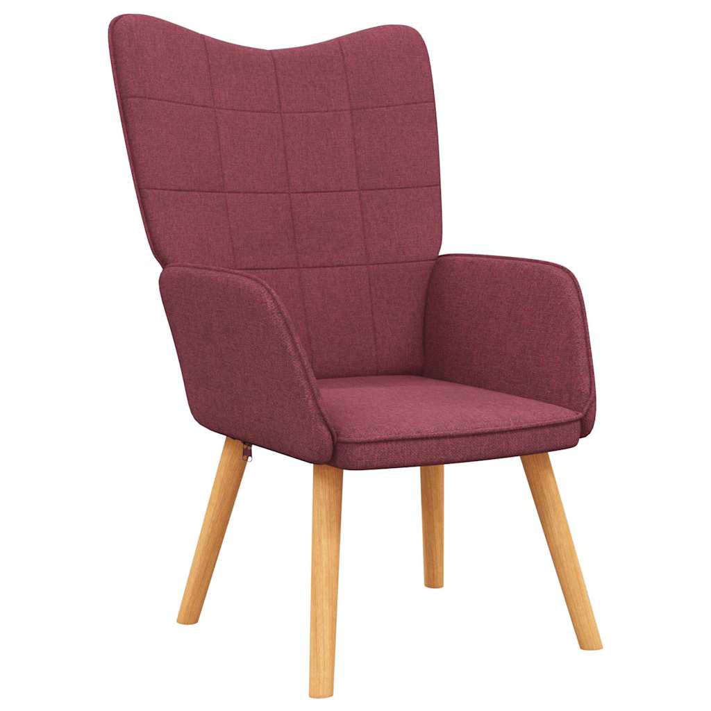 Relaxsessel mit Hocker Weinrot Stoff