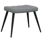 Relaxsessel mit Hocker Hellgrau Stoff