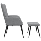 Relaxsessel mit Hocker Hellgrau Stoff