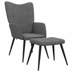 Relaxsessel mit Hocker Dunkelgrau Stoff