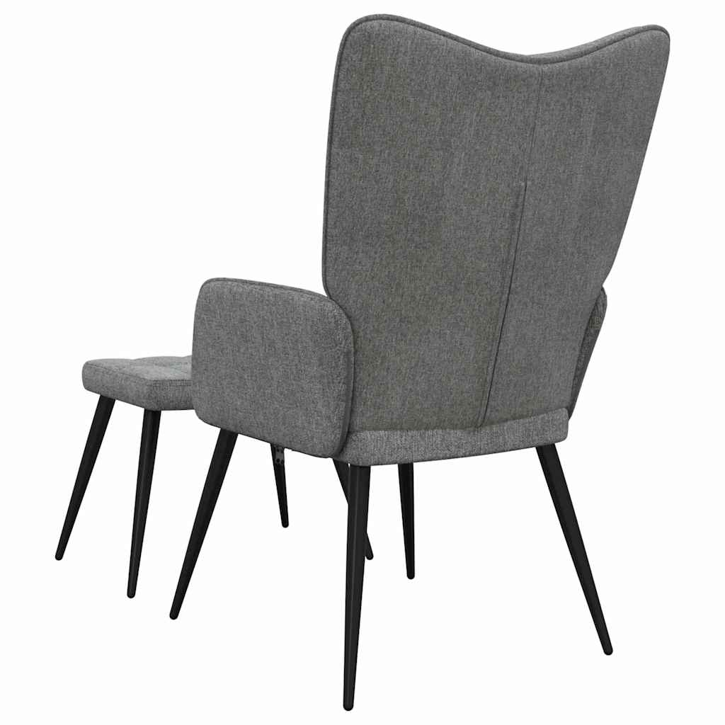Relaxsessel mit Hocker Dunkelgrau Stoff