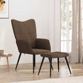 Relaxsessel mit Hocker Braun Stoff