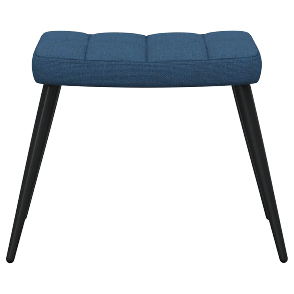 Relaxsessel mit Hocker Blau Stoff