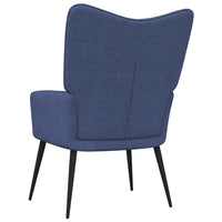 Relaxsessel mit Hocker Blau Stoff