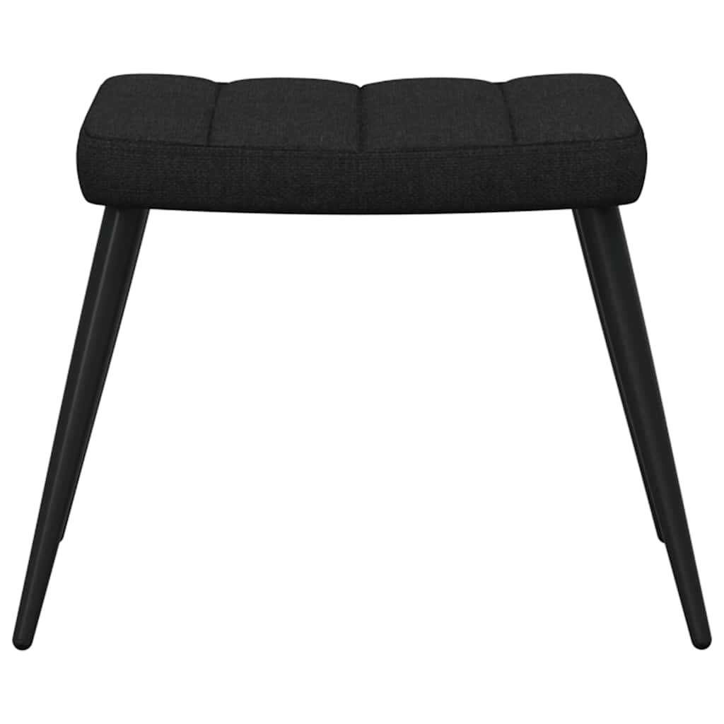 Relaxsessel mit Hocker Schwarz Stoff