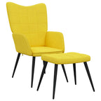 Relaxsessel mit Hocker Senfgelb Stoff