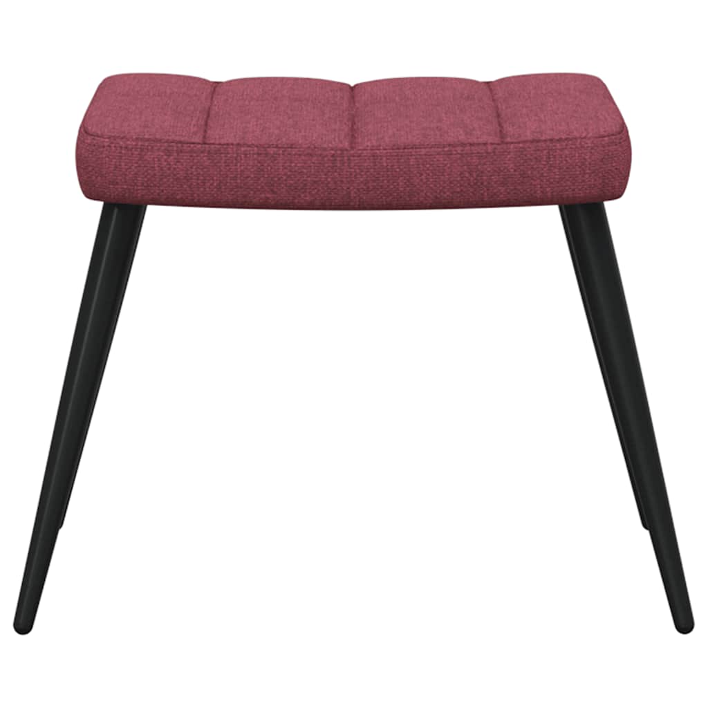 Relaxsessel mit Hocker Weinrot Stoff