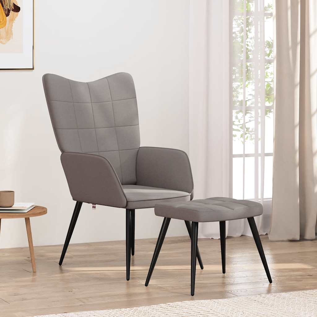 Relaxsessel mit Hocker Taupe Stoff
