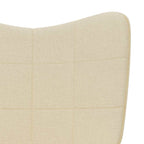 Schaukelsessel mit Hocker Creme Stoff