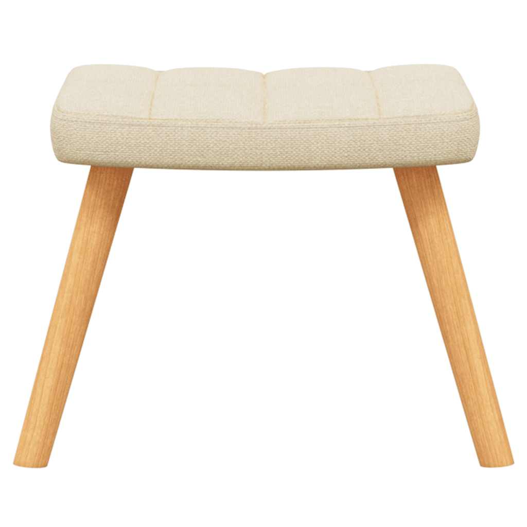 Schaukelsessel mit Hocker Creme Stoff