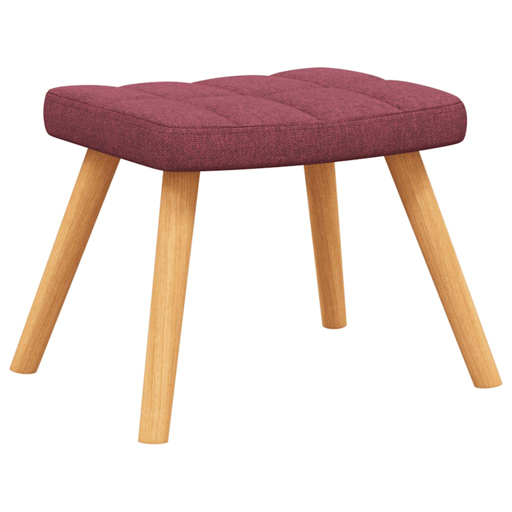 Schaukelstuhl mit Hocker Stoff Weinrot