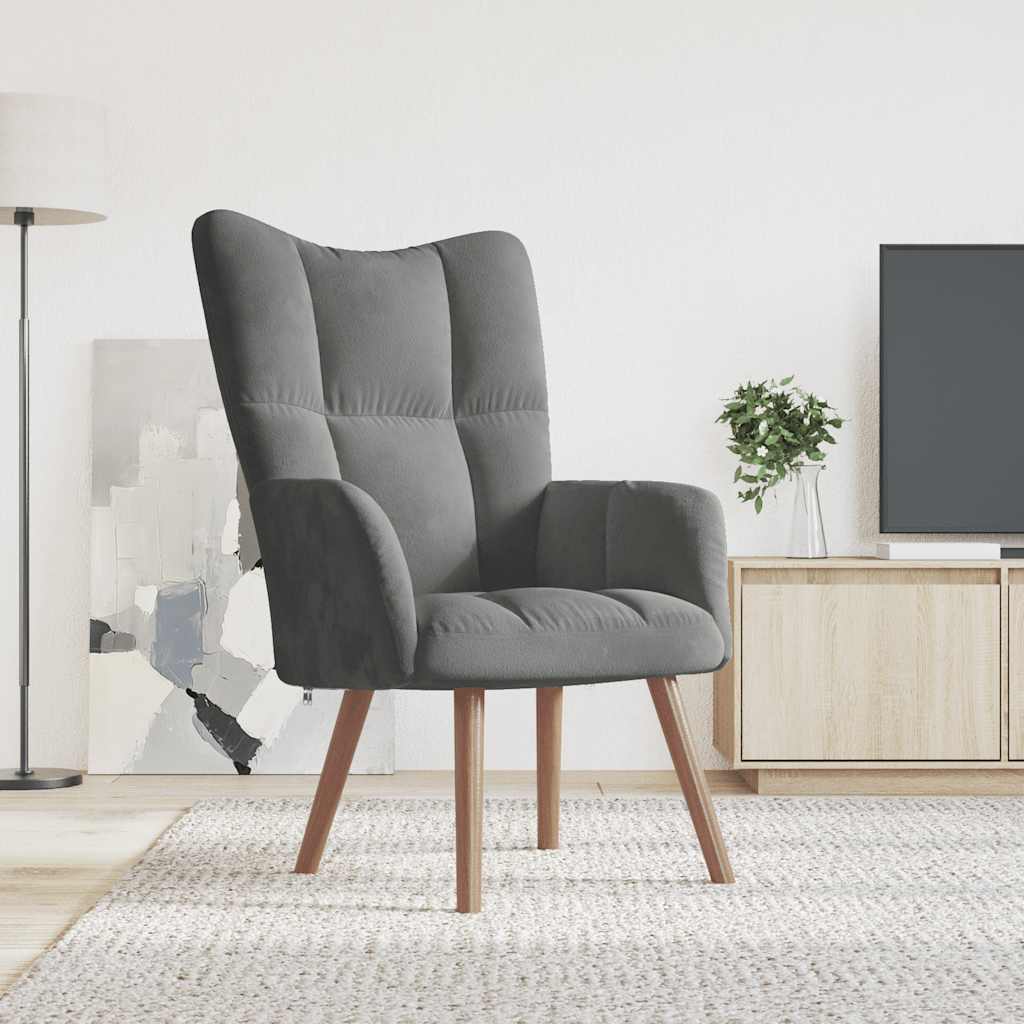 Relaxsessel Dunkelgrau Samt