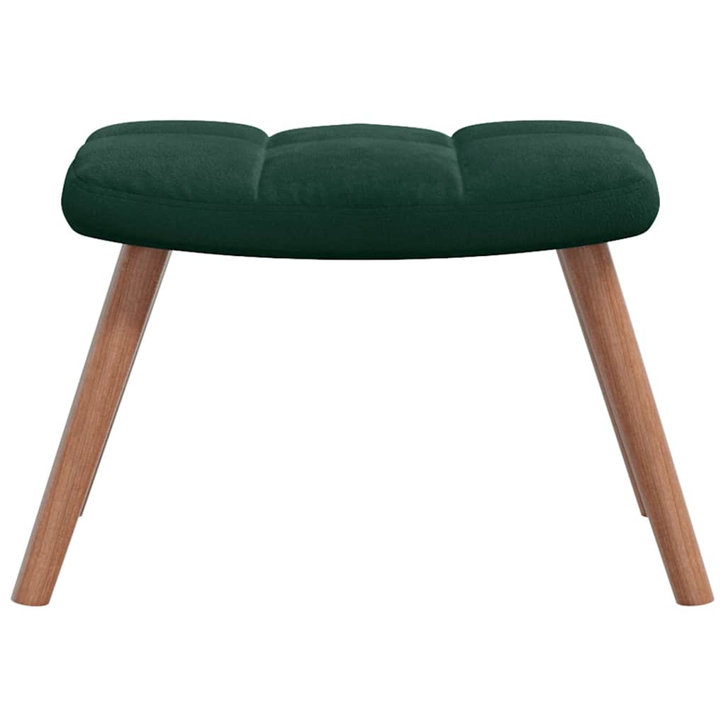 Relaxsessel mit Hocker Dunkelgrün Samt