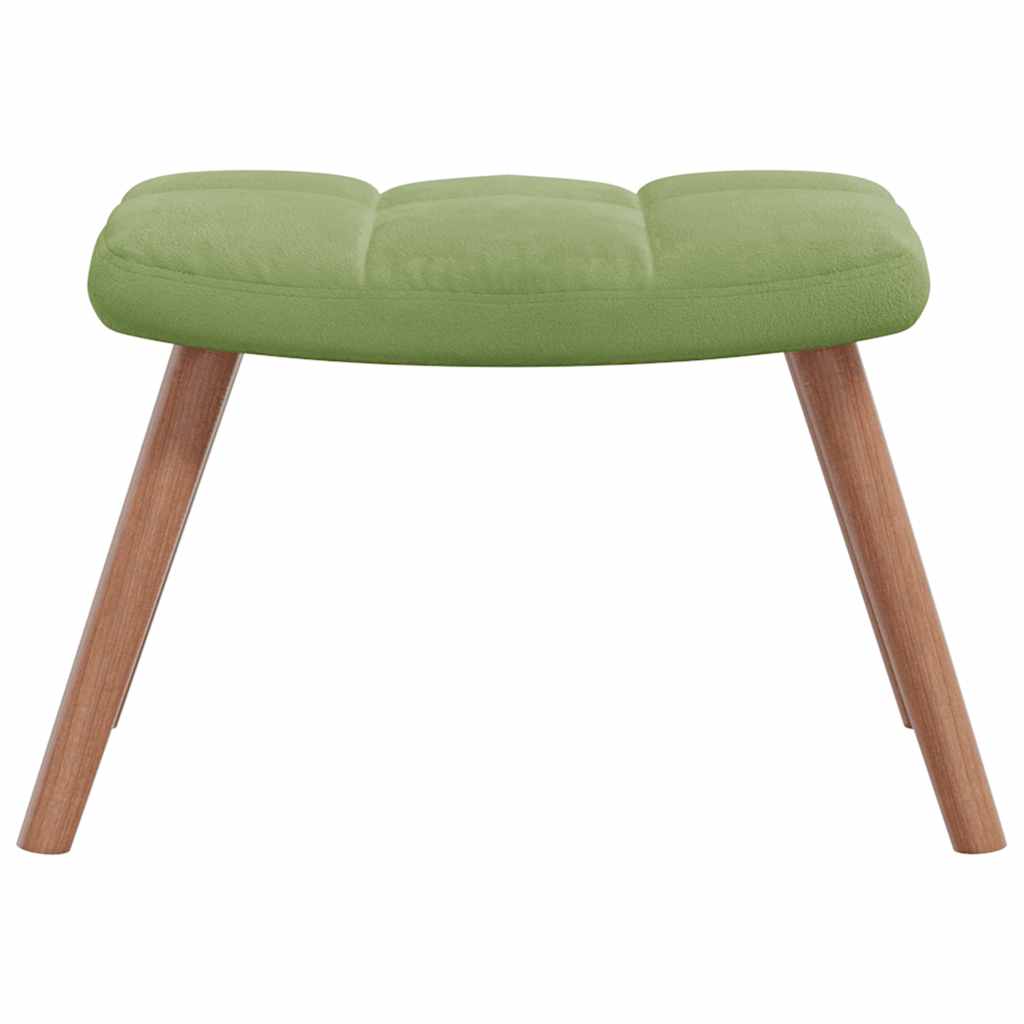 Relaxsessel mit Hocker Hellgrün Samt