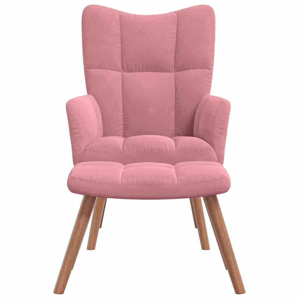 Relaxsessel mit Hocker Rosa Samt