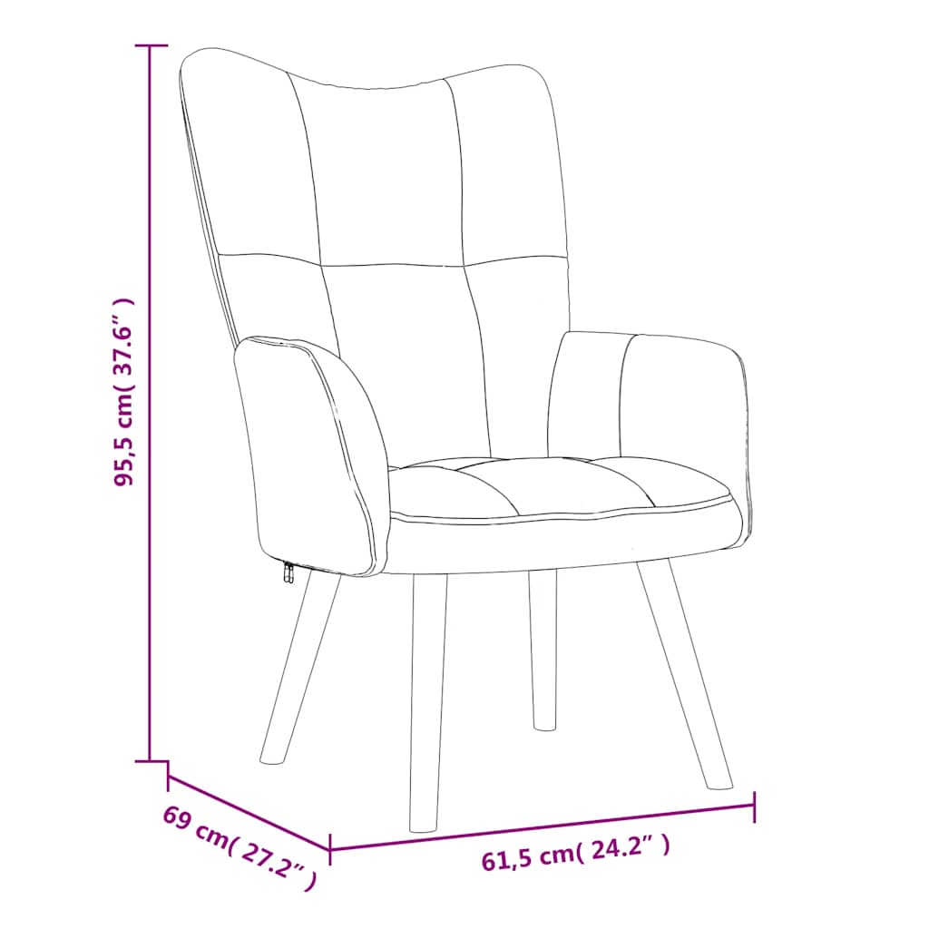 Relaxsessel mit Hocker Rosa Samt