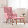 Relaxsessel mit Hocker Rosa Samt