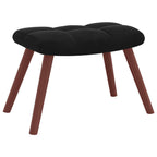 Relaxsessel mit Hocker Schwarz Samt