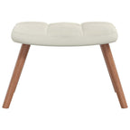 Relaxsessel mit Hocker Cremeweiß Samt