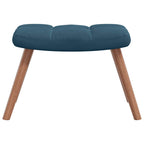 Relaxsessel mit Hocker Blau Samt