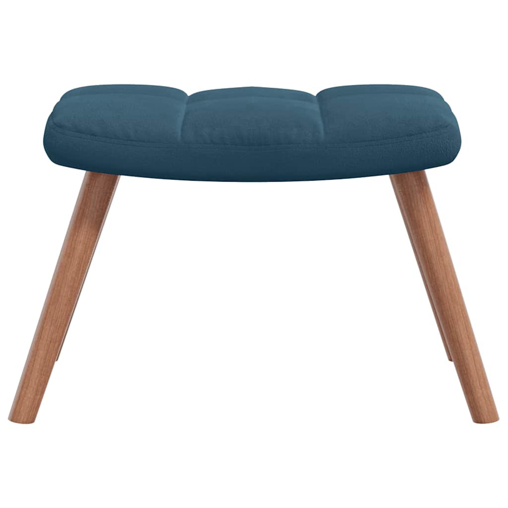 Relaxsessel mit Hocker Blau Samt