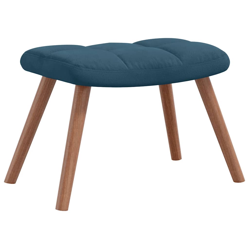 Relaxsessel mit Hocker Blau Samt