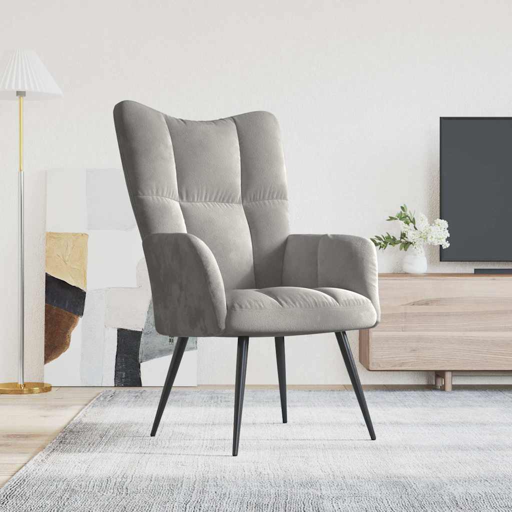 Relaxsessel Hellgrau Samt