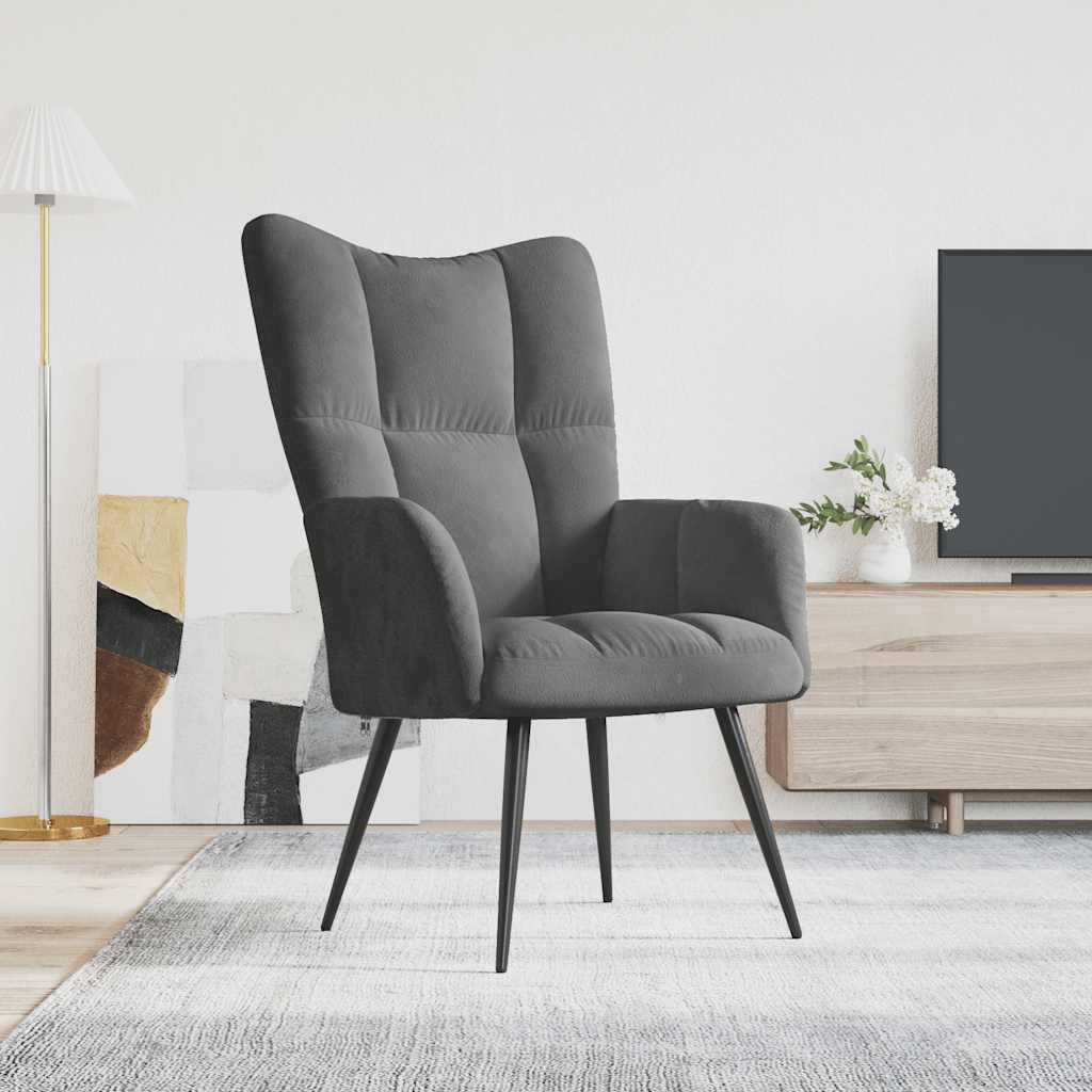 Relaxsessel Dunkelgrau Samt