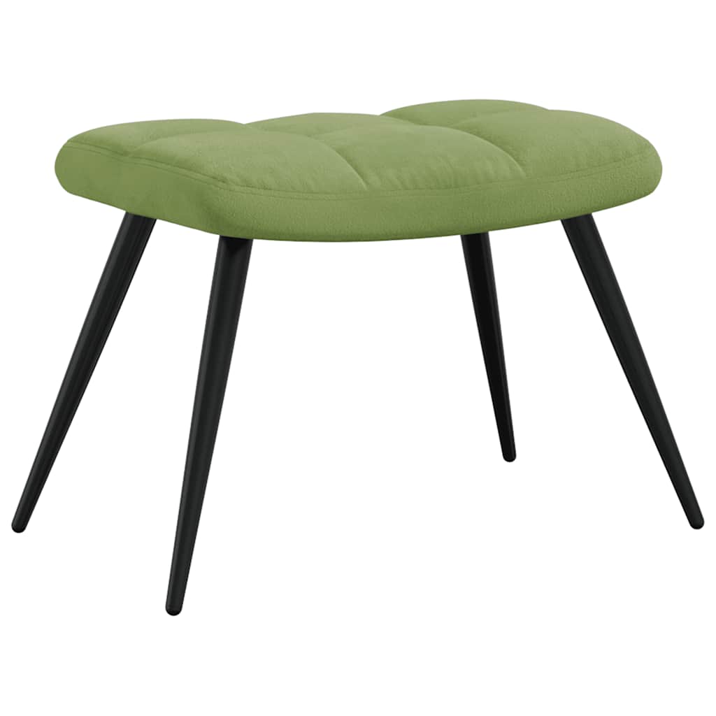 Relaxsessel mit Hocker Hellgrün Samt