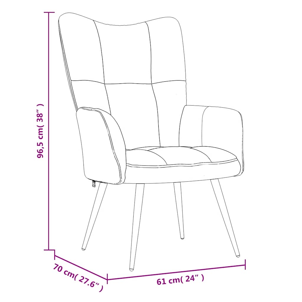 Relaxsessel mit Hocker Hellgrün Samt