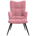 Relaxsessel mit Hocker Rosa Samt
