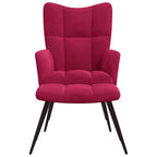 Relaxsessel mit Hocker Weinrot Samt
