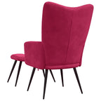Relaxsessel mit Hocker Weinrot Samt