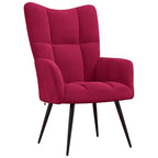 Relaxsessel mit Hocker Weinrot Samt