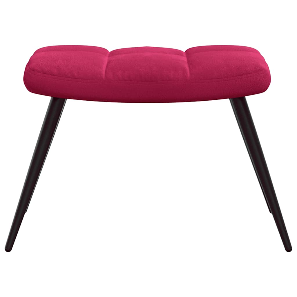Relaxsessel mit Hocker Weinrot Samt