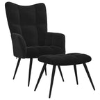 Relaxsessel mit Hocker Schwarzer Samt