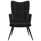 Relaxsessel mit Hocker Schwarzer Samt