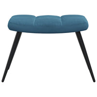 Relaxsessel mit Hocker Blau Samt