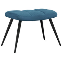 Relaxsessel mit Hocker Blau Samt