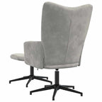 Relaxsessel mit Hocker Hellgrau Samt